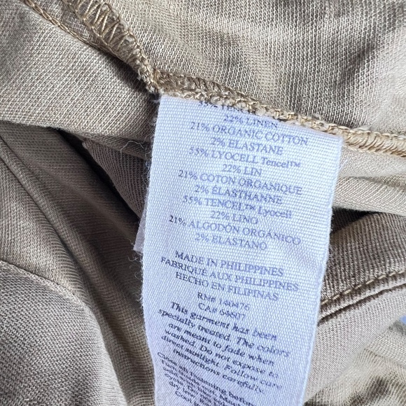 NWT Faherty Arlie Short Sleeve Shirt Linen Blend Tan Dress L - Picture 5 of 5